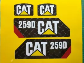 3m 259d Black Diamond Plate Caterpillar Decal Kit Cat Skid Steer Stickers Free Ship
