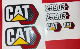 3m 299d3-xe Cat 299d3 Xe Decals Stickers Carbon Fiber Vinyl Caterpillar Free Ship