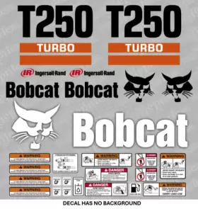 4.11decal T250 Bobcat Turbo Skid Steer Set Vinyl Decal Sticker 4.11decal T250 Bobcat Turbo Skid Steer Set Vinyl Decal Sticker