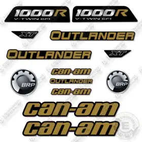 Aftermarket 000r Fits Can-am Commander 1000r Xt Decal Kit Atv- Silver And Gold - 7yr 3m Vinyl