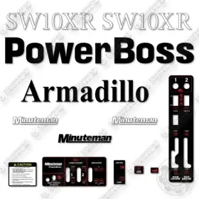 Aftermarket 10xr Fits Powerboss Sw10xr Decal Kit Armadillo Minuteman Sweeper - 7 Year 3m Vinyl