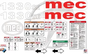 Aftermarket 1330-es Fits Mec Scissor Lift Decal Kit Laminated 3m Vinyl / Free Shipping