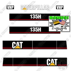 Aftermarket 135-h-vpn Fits Caterpillar 135h Vpn Decal Kit Scraper Equipment Decals Motor Grader