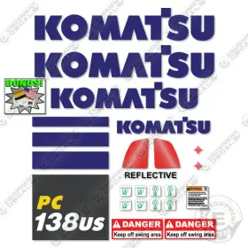 Aftermarket 138us-11 Fits Komatsu Pc138us-11 Decal Kit Midi Excavator - 7 Year Outdoor 3m Vinyl