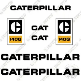Aftermarket 140-g Fits Caterpillar 140g Decal Kit Scraper - 7 Year Outdoor 3m Vinyl