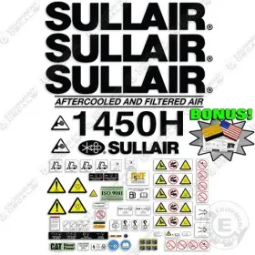 Aftermarket 1450h Fits Sullair Tier 3 Decal Kit Air Compressor - 7yr Outdoor 3m Vinyl Bonus