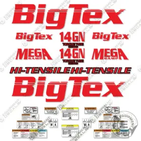 Aftermarket 14gn Fits Big Tex Decal Kit Dual Trailer Decals - Red 7 Year Outdoor 3m Vinyl