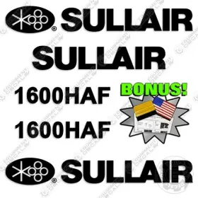 Aftermarket 1600haf Sullair Decal Kit Air Compressor - 7 Year Outdoor 3m Vinyl Bonus