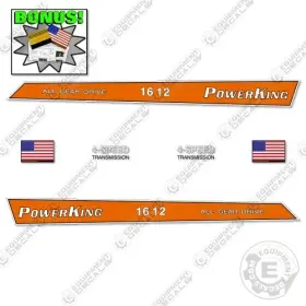 Aftermarket 1612 Fits Power King Decal Kit Tractor - 7 Year Outdoor 3m Vinyl