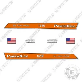 Aftermarket 1616 Fits Power King Decal Kit Tractor - 7 Year Outdoor 3m Vinyl