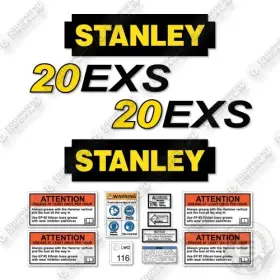 Aftermarket 20-exs Fits Stanley 20exs Decal Kit Hydraulic Hammer Replacement Stickers - 3m Vinyl