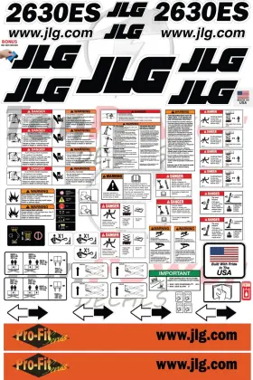 Aftermarket 2030es Fits Jlg Pro-fit Scissor Lift Decal Kit Laminated 3m Vinyl