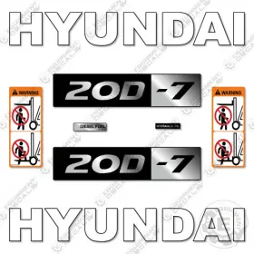 Aftermarket 20d-7 Fits Hyundai Decal Kit Forklift - 7 Year Outdoor 3m Vinyl Aftermarket 20d-7 Fits Hyundai Decal Kit Forklift - 7 Year Outdoor 3m Vinyl