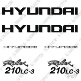 Aftermarket 210lc-3 Hyundai Decal Kit Excavator Robex -