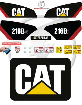 Aftermarket 216b2 Fits Caterpillar Skid Steer Decal Kit With Safety Decals - Free Shipping