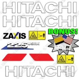 Aftermarket 225usrk Hitachi Decal Kit Z-axis Excavator - 7 Year 3m Vinyl Decals Bonus
