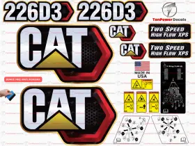 Aftermarket 226d3 Fits Caterpillar Skid Steer Decal Kit With Safety Decals - Free Shipping