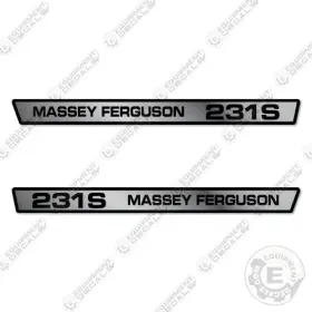 Aftermarket 231s Fits Massey Ferguson Tractor Hood Decals Set Of 2 - Silver Vinyl