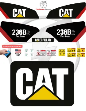 Aftermarket 236b2 Fits Caterpillar Two Speed Skid Steer Decal Kit With Safety Decals