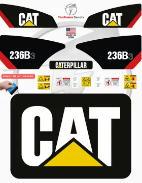 Aftermarket 236b3 Fits Caterpillar Skid Steer Decal Kit With Safety Decals - Free Shipping