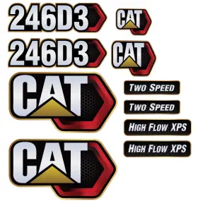 Aftermarket 246d3 For Caterpillar Cat Skid Steer Replacement Decal Set Free Shipping