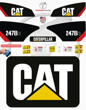 Aftermarket 247b3 Fits Caterpillar Skid Steer Decal Kit With Safety Decals - Free Shipping