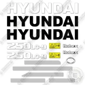 Aftermarket 250lc-9 Fits Hyundai Decal Kit Excavator- 7 Year Outdoor 3m Vinyl