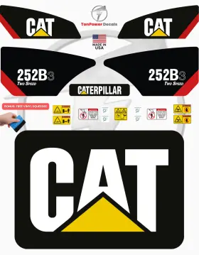 Aftermarket 252b3 Fits Caterpillar Two Speed Skid Steer Decal Kit With Safety Decals