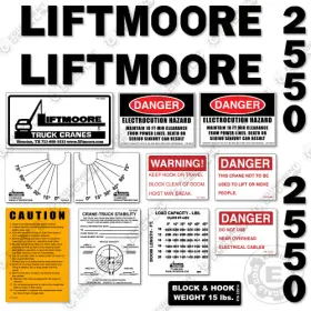 Aftermarket 2550 Fits Liftmoore Decal Kit Crane Arm - 7 Year Outdoor 3m Vinyl Aftermarket 2550 Fits Liftmoore Decal Kit Crane Arm - 7 Year Outdoor 3m Vinyl