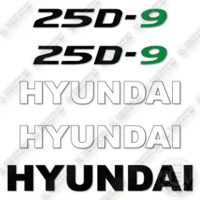 Aftermarket 25d-9 Fits Hyundai Decal Kit Forklift - 7 Year Outdoor 3m Vinyl