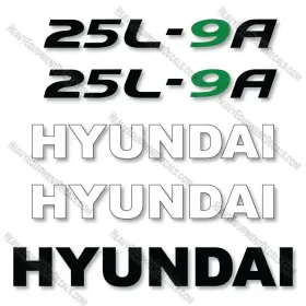 Aftermarket 25l-9a Hyundai Decal Kit Forklift - 7 Year Outdoor 3m Vinyl Decals Bonus
