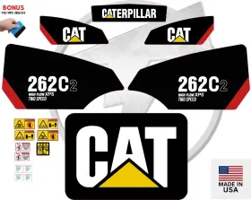 Aftermarket 262c2 Fits Caterpillar High Flow Xps/two Speed Decal Kit Skid Steer - 3m Vinyl