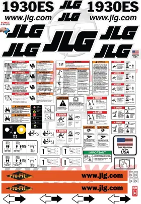 Aftermarket 2646es Fits Jlg Pro-fit Scissor Lift Decal Kit Laminated 3m Vinyl
