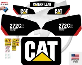 Aftermarket 272c2 Fits Caterpillar High Flow Xps - Tow Speed Decal Kit Skid Steer 3m Vinyl