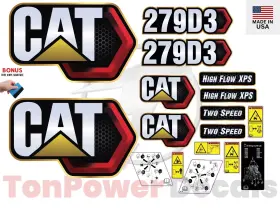 Aftermarket 279d3 Fits Caterpillar Skid Steer Decal Kit With Safety Decals - Free Shipping