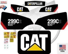 Aftermarket 299c2 Fits Caterpillar High Flow - Two Speed Decal Kit Skid Steer 3m Vinyl
