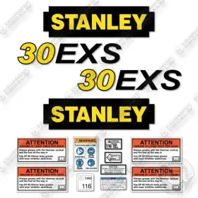 Aftermarket 30-exs Fits Stanley 30exs Decal Kit Hydraulic Hammer Replacement Stickers - 3m Vinyl