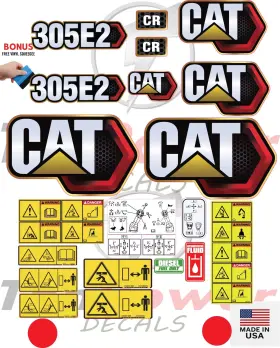 Aftermarket 305e2 Fits Caterpillar Decal Kit Mini Excavator 3m Vinyl / Free Shipping
