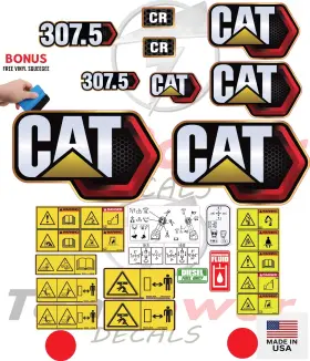 Aftermarket 307.5 Fits Caterpillar Decal Kit Mini Excavator 3m Vinyl / Free Shipping