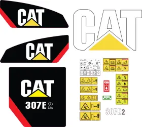 Aftermarket 307e2 Fits Caterpillar Decal Kit Mini Excavator 3m Vinyl / Free Shipping