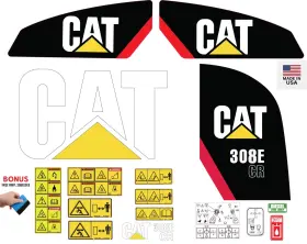 Aftermarket 308e Fits Caterpillar Cr Decal Kit Mini Excavator 3m Vinyl / Free Shipping