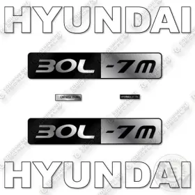 Aftermarket 30l-7m Fits Hyundai Decal Kit Forklift- 7 Year Outdoor 3m Vinyl