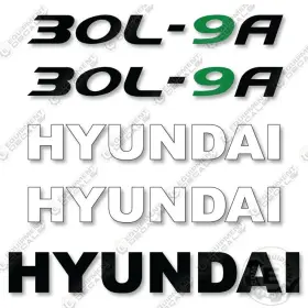 Aftermarket 30l-9a Hyundai Decal Kit Forklift - 7 Year Outdoor 3m Vinyl Decals Bonus