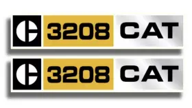 Aftermarket 3208 Caterpillar Diesel Engine Replacement Vinyl Decals Stickers X2 12 Inch X 2.5