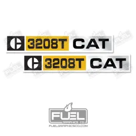 Aftermarket 3208t Cat Diesel Engine Replacement Vinyl Decals Stickers X2 - 12 Inch X 2