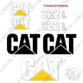 Aftermarket 322l Fits Caterpillar 322 L Excavator Decal Kit - 7 Year Outdoor 3m Vinyl Aftermarket 322l Fits Caterpillar 322 L Excavator Decal Kit - 7 Year Outdoor 3m Vinyl