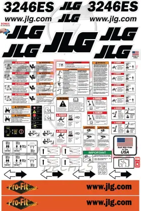 Aftermarket 3246es Fits Jlg Pro-fit Scissor Lift Decal Kit Laminated 3m Vinyl