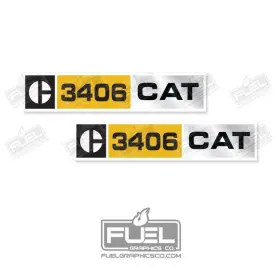Aftermarket 3406 Caterpillar Diesel Engine Replacement Vinyl Decals Stickers X2 - 7 Inch Wide