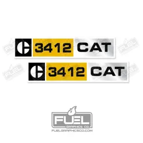 Aftermarket 3412 Cat Diesel Engine Replacement Vinyl Decals Stickers X2 - 20 Inch Wide Aftermarket 3412 Cat Diesel Engine Replacement Vinyl Decals Stickers X2 - 20 Inch Wide