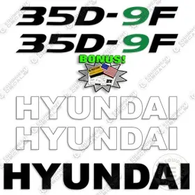 Aftermarket 35d-9f Hyundai Decal Kit Forklift 35 D - 7 Year Outdoor 3m Vinyl Decals Bonus